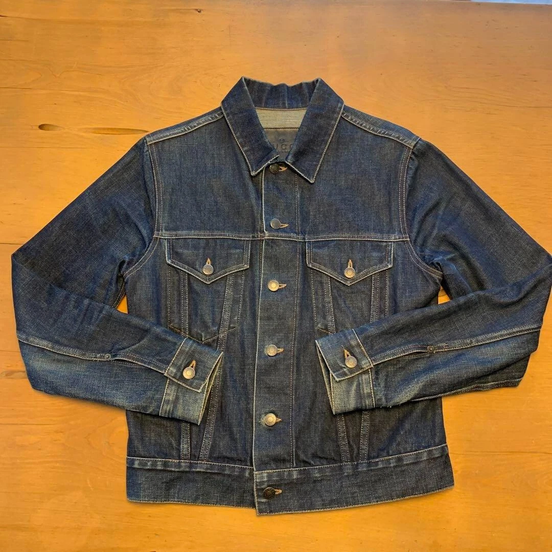 GUCCI Tom Ford Period Denim Trucker Jacket Blouson Men 46 Vintage 90s used  Rare