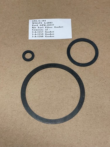 Juego de juntas de filtro de combustible se adapta a MB GPW jeep Segunda Guerra Mundial GMC CCKW G506 Chevy - Imagen 2 de 2