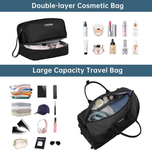 Rolling Duffle Bag with Wheels, 21 Inch Flight Approved Duffle Bag for Travel... - Picture 2 of 7