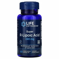 Super R-Lipoic Acid 240mg  R-ALA Bio-Enhanced Lipoic Acid 60Caps Life Extension