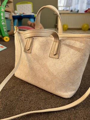 Liberty London canvas leather tote crossbag white beige best seller  shoulder bag UK - Main Image