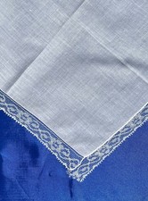 Vintage Ladies Hankie Hanky Handkerchief Lace edging White Wedding