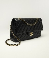 NEW CHANEL CLASSIC 11.12 HANDBAG BLACK QUILTED LAMBSKIN Double Flap w/ Packaging