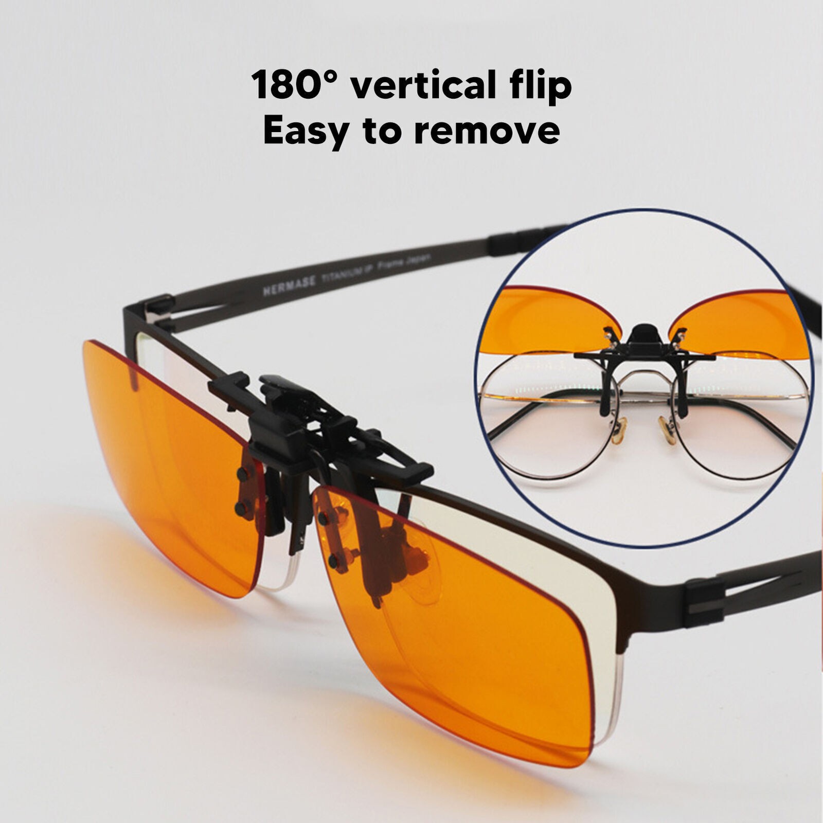 Clip On Blue Light Blocking Glasses with 180 Degree Flip for Portability-image