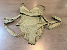 green front tie AERIE one piece swimsuit size medium
