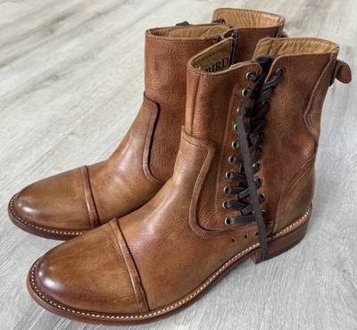 Freebird Mens Size 11 Brabus Brown Leather Lace Zip Up Ankle Boots