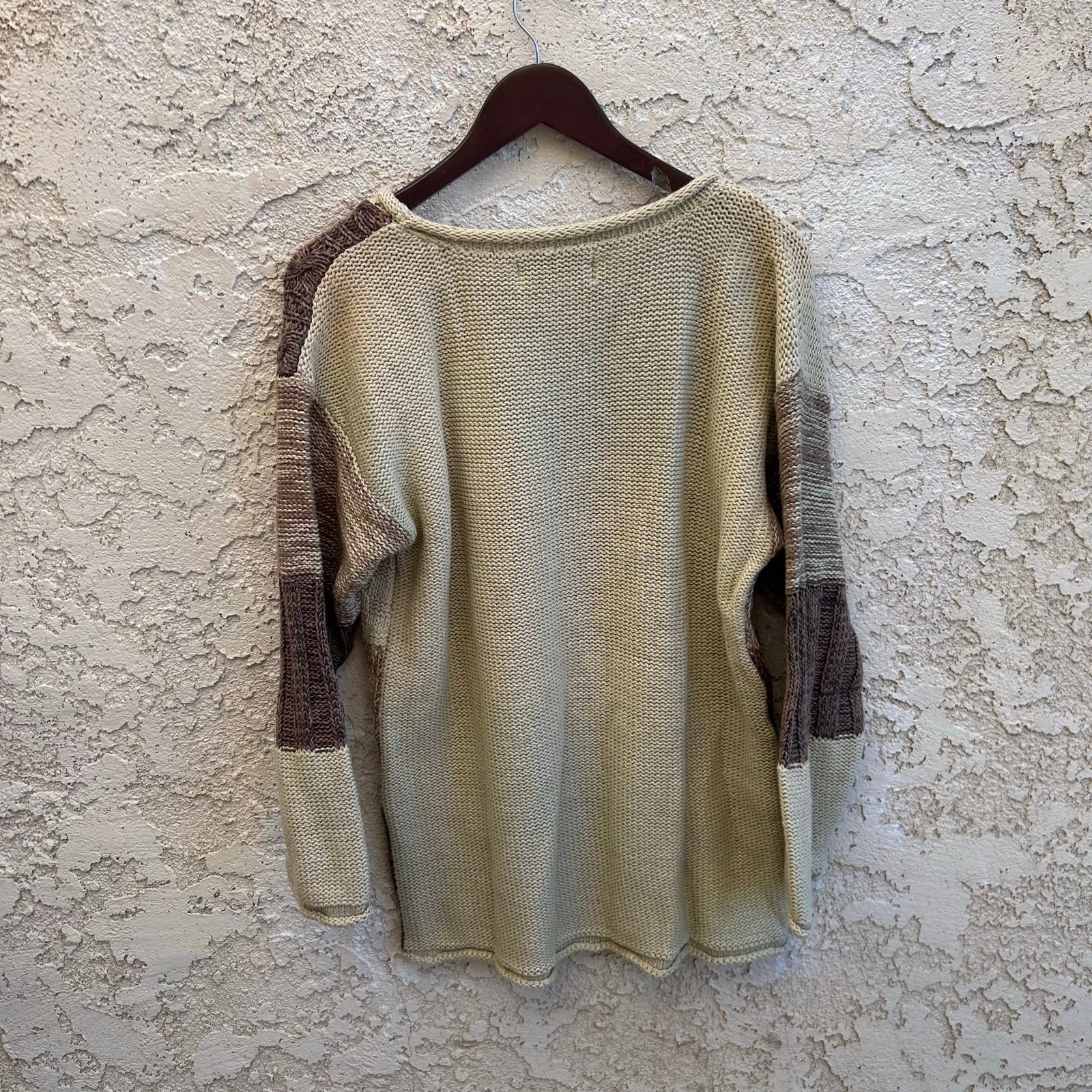 Vintage Reference Point Patchwork Knit Sweater Si… - image 5