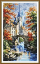 Creative Сross Stitch Embroidery Kit "Landscape with a castle" Nova Sloboda