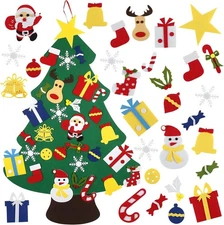 BYKITCHEN Felt Christmas Tree for Kids with 30pcs 27.5 Inches, Green 