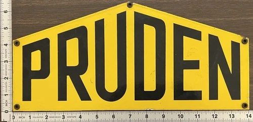 Vintage Porcelain Industrial Sign - Pruden