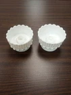 Set of 2 Vintage  Fenton Hobnail Milk Glass Footed Candle Holder #0154