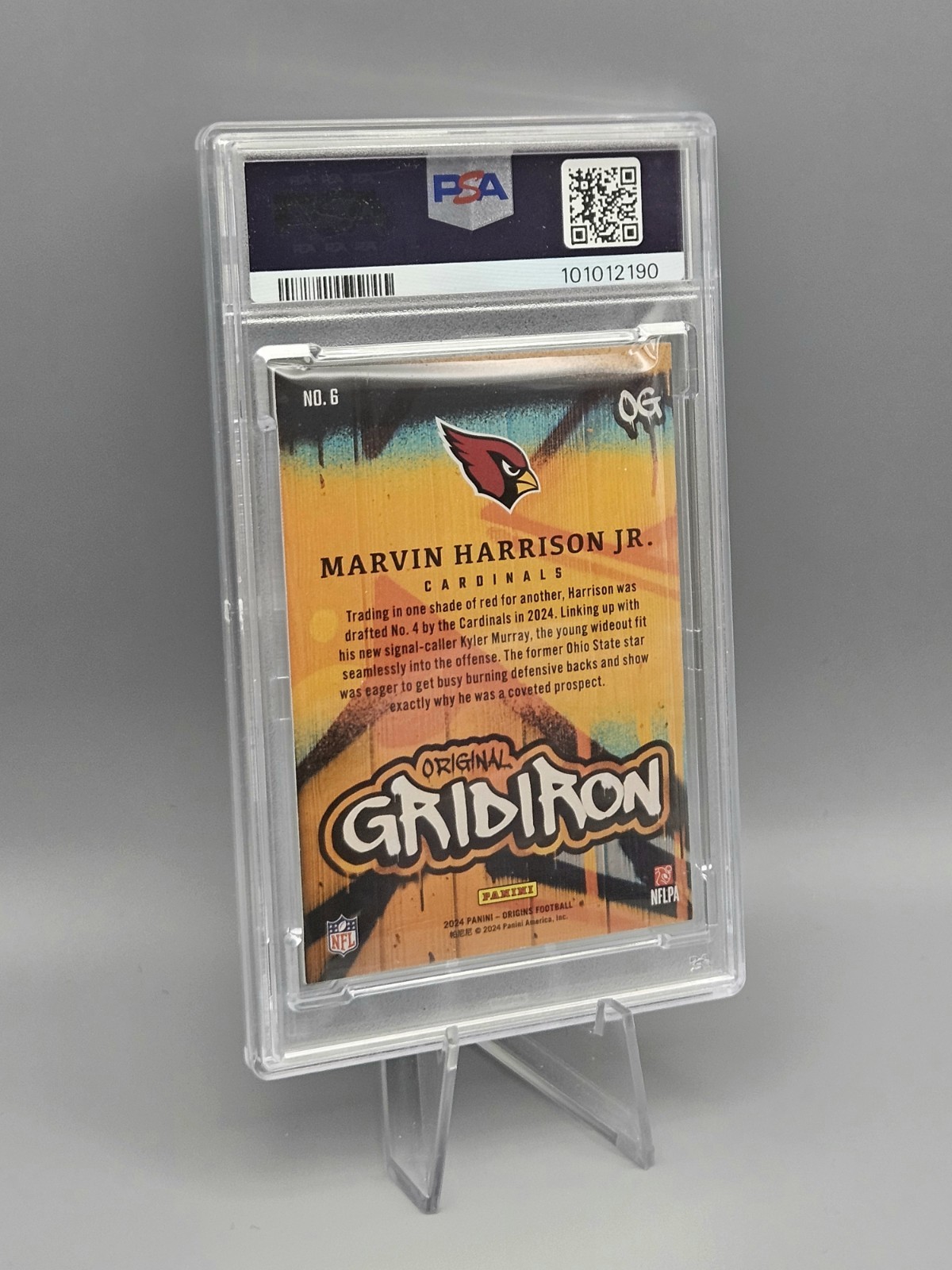PSA 9 (RC) Marvin Harrison Jr. Original Gridiron 2024 Panini Origins Cardinals view 5