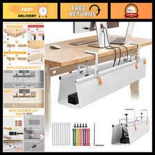 36" No Drill Under Desk Cable Management Tray - Cord Organizer for Home Office