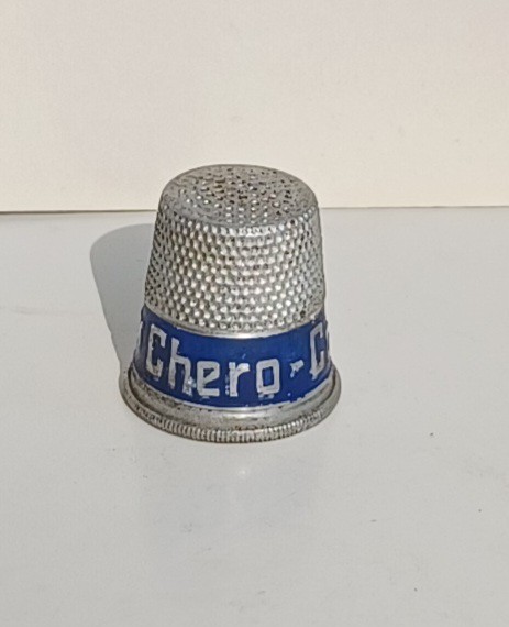 Vintage Chero-Cola Soda Drink Aluminum Collectors Advertising Sewing Thimble