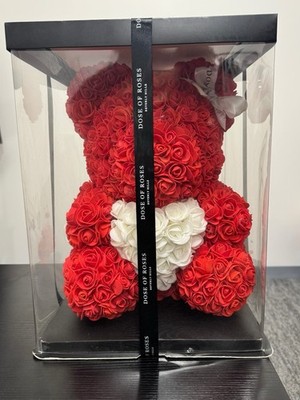 Dose of Roses Beverly Hills Red Rose Bear Heart Luxury Gift Box