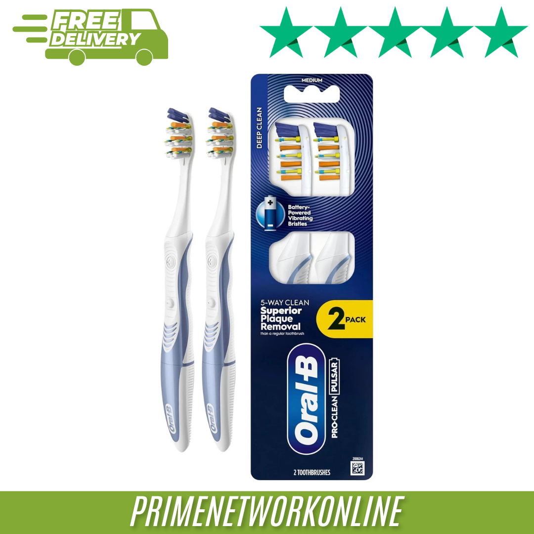 Oral-B Pro-Clean Pulsar Battery Powered Toothbrush - Pack of 2 - 100% GENUINE