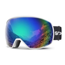 Ski Goggles for Men Women with UV Protection, Anti-Fog Dual Lens 09 W-fk Green