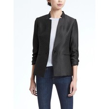 Banana Republic Long and Lean-Fit Inverted Collar Dot Blazer SIZE 4P 4 P 880963