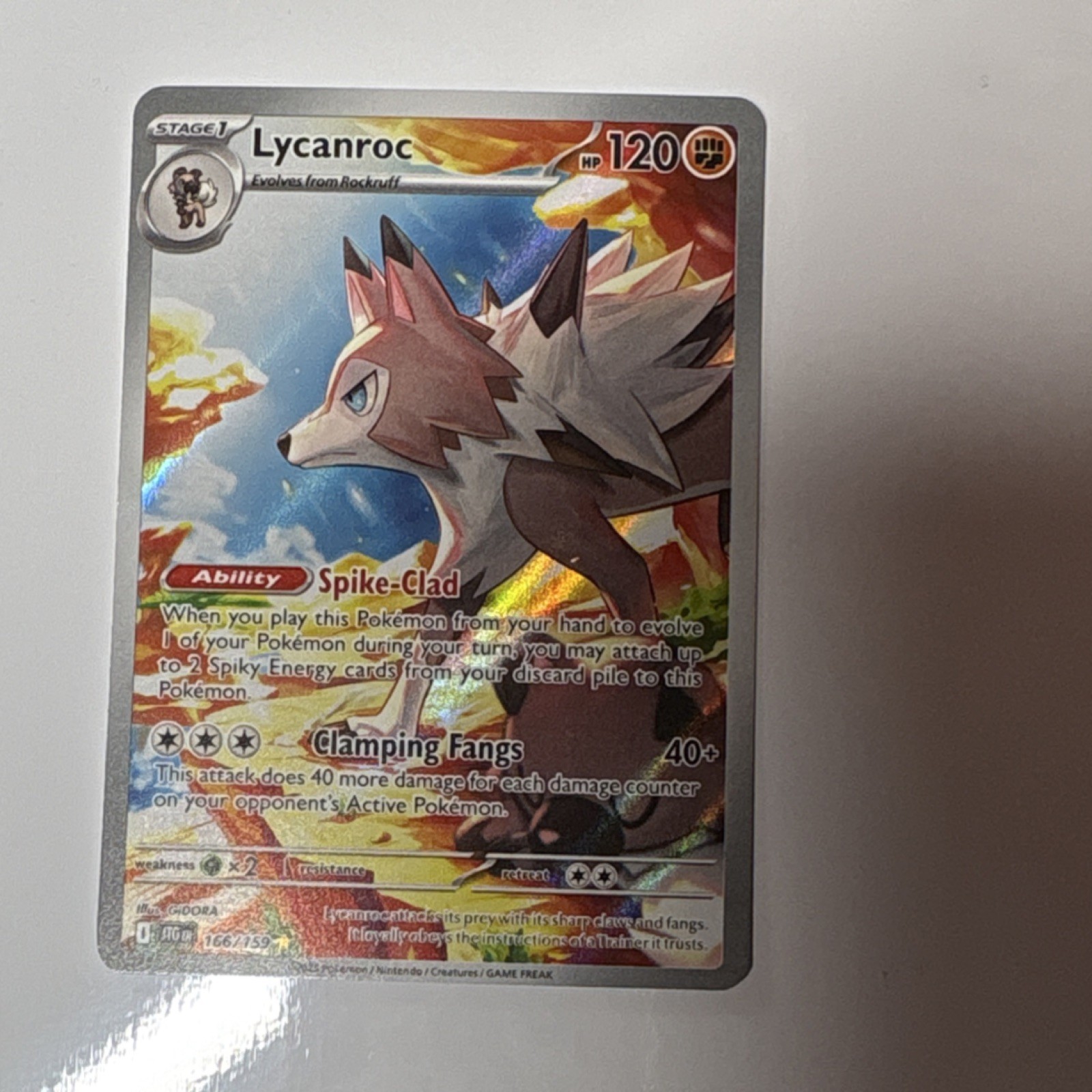 Pokémon Lycanroc Illustration Rare Holo 166/159 Sv09: Journey Together