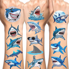 Shark Temporary Tattoos  Ocean Themed Shark Party Decorations Birthday Party Fa