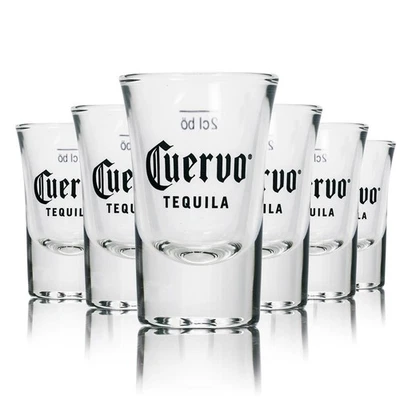 6x Jose Cuervo Tequila Glas Shotglas 2cl Neu Eichstrich Gläser Kurze Bar Stamper