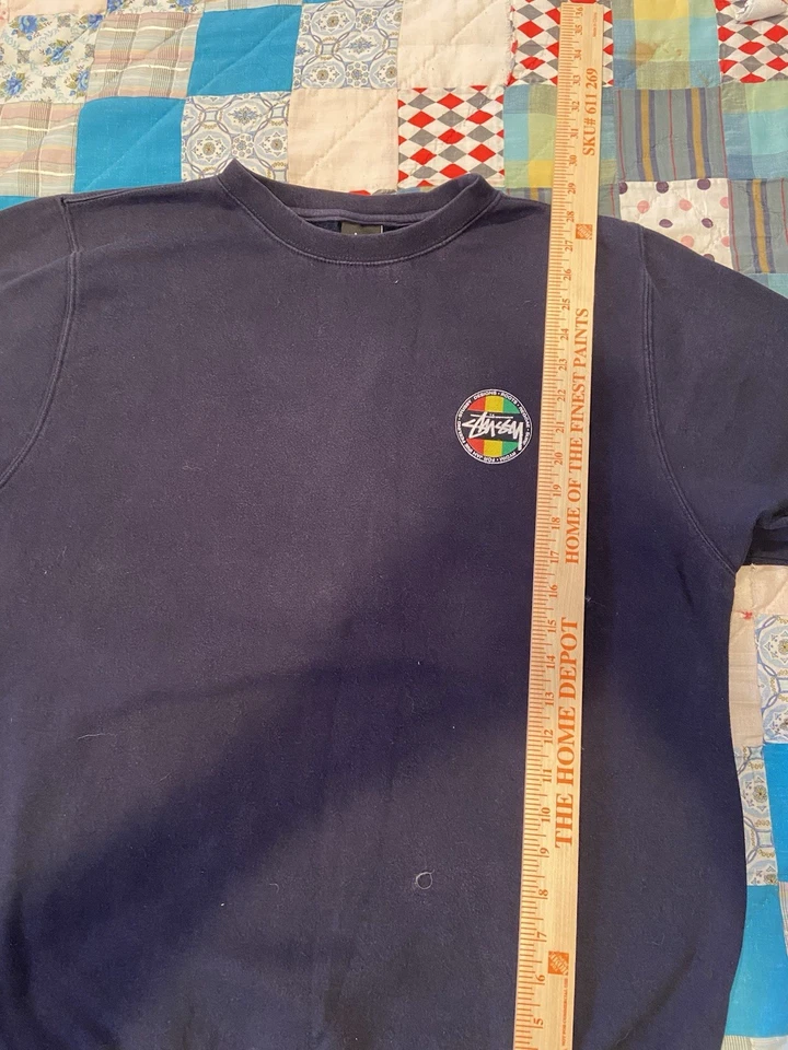 Camisa Stussy Rasta Cuello Redondo Hombre’s Vintage Años 90 ROJA Amarilla y Verde Talla XL Foto 3 de 4