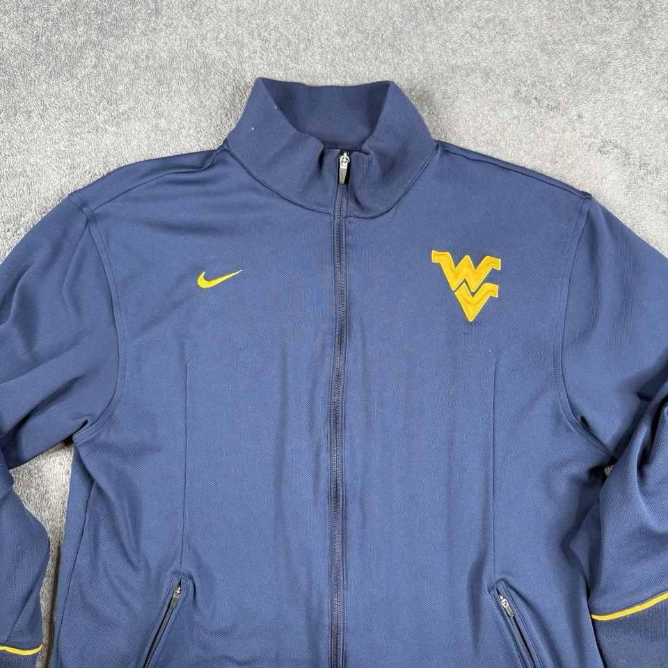 West Virginia Jacket Size Large Blue Mountaineers Vintage Warm Up Full Zip - Image 3 of 4