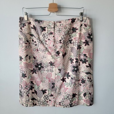 weekend max mara women's floral Patterned cotton skirt size 12 Short A-line