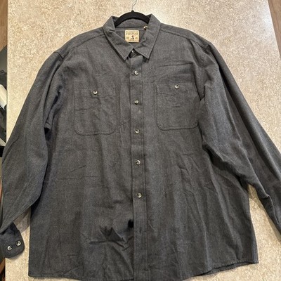 Redhead Brand Co. Men s 2xl Long Sleeve Button Down Grey 100% Cotton Flannel