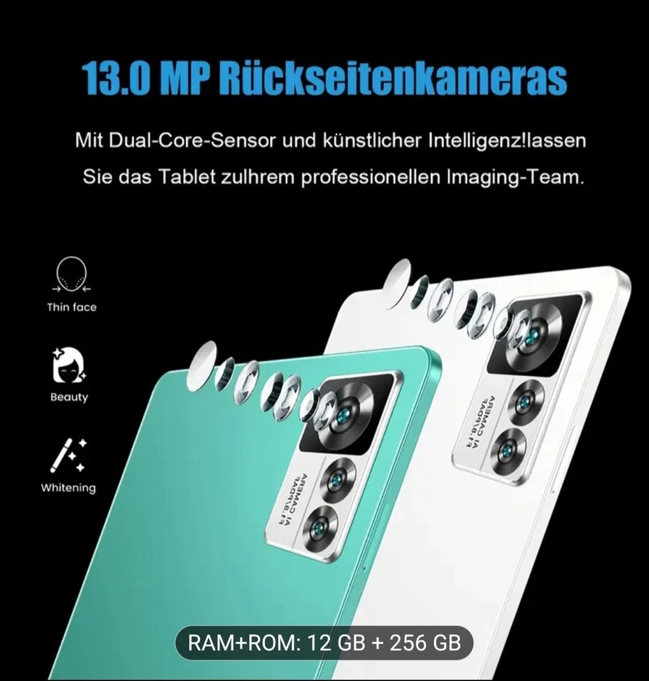 2025 Neueste Tablet 10 Zoll Android 14 Tablets 12 GB RAM 256 GB  - Bild 3 von 4