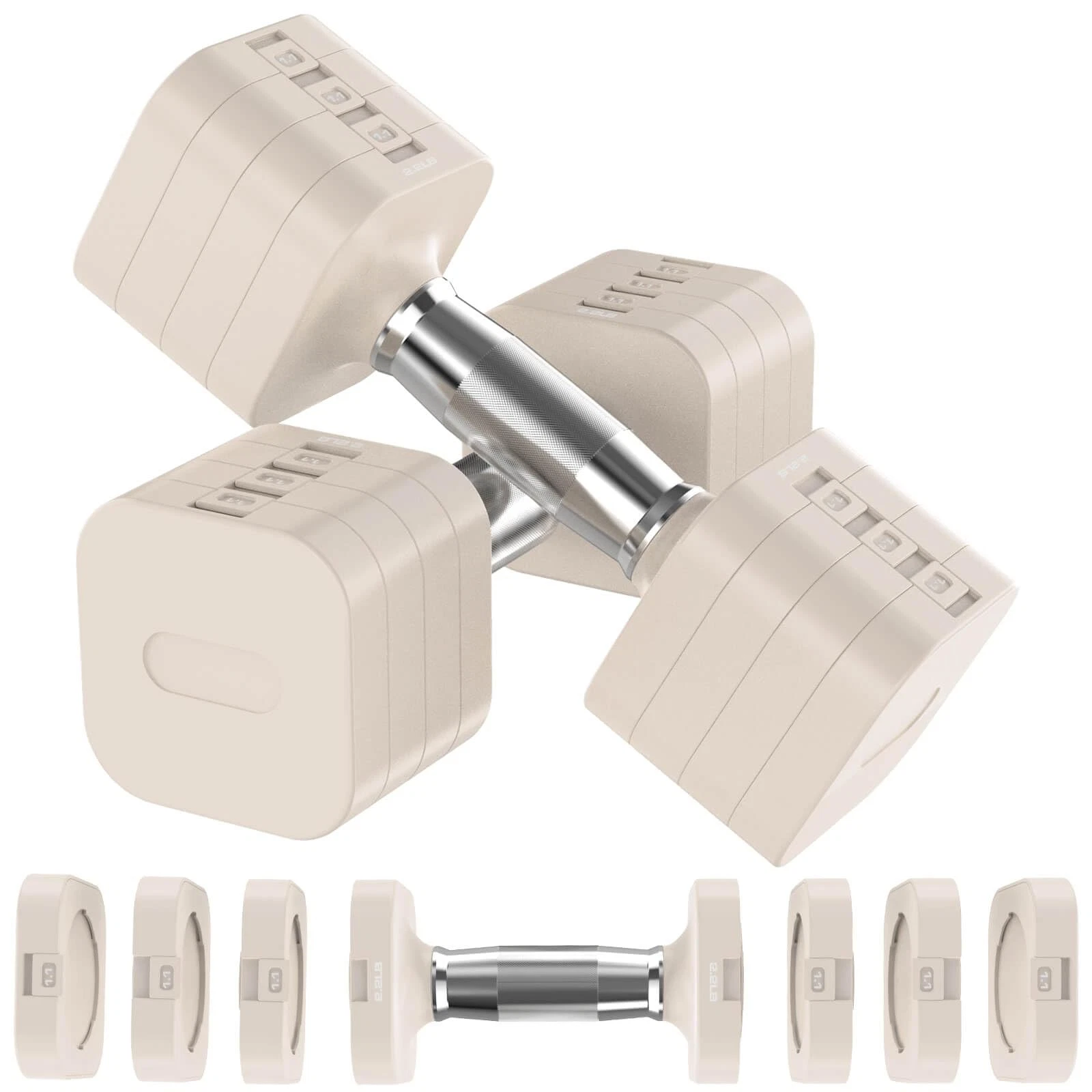 22LBS Adjustable Dumbbells Set, Adjustable Weight Dumbbells with 4 Levels 4.4...
