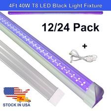 UV Black Light Bar Fixtures Ultraviolet Lamp Strip US Plug DJ Party Club 48" LED