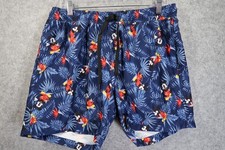 Disney Mickey Mouse Mens Swim Surf Board Trunks Elastic Shorts Sz Large 32X6