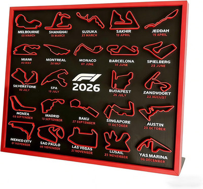 2026 F1 Racing Calendar Desktop Ornament 3D Race Dates Grand Prix