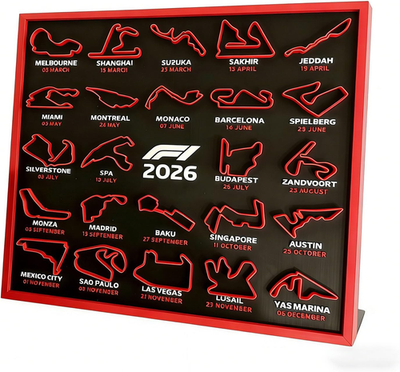 THE GRAND PRIX 2026 カレンダー 12個 2026 F1 Racing Calendar Desktop Ornament 3D Race Dates Grand Prix