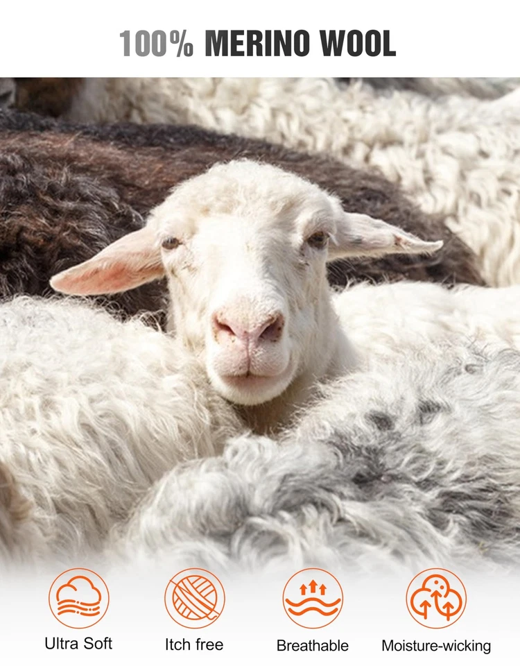 100% Merino Wool Base Layer Mens, Soft Thermals Underwear, Top and Bottom Set... - Image 3 of 4