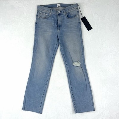 Edwin Bree Jeans Size 29 Del Sol Blue Cropped Raw Edge Straight Denim NWT