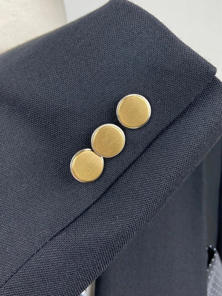 HENRY GRETHEL Hombres 42R Negro Doble Pecho EE. UU. Blazer Abrigo Deportivo Traje Chaqueta Foto 4 de 4