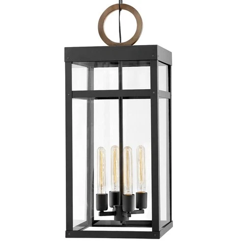Hinkley Porter 31 1/4" High Black 4-Light LED Outdoor Hanging Light - Picture 4 of 5