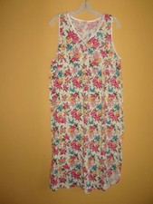 NWT Vtg BODY IMAGE 100% Cotton M Shift DRESS Floral Empire Waist Cottagecore
