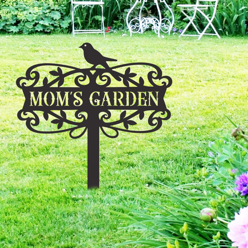 Custom Bird Garden Sign with Stake, Garden Name Sign, Mom's Garden Birthday Gift - Image 4 of 4