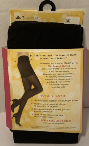 Spanx Star Power Black Center Stage Shaping Tights Size C #2154 - Picture 2 of 4