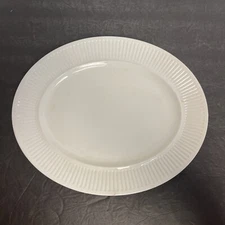 Johnson Bros Athena 11 5/8” X 9 1/2” Oval White Ironstone Platter England CHIP