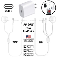 For iPhone Apple Watch SE 7 6 5 4 3 2 1 Magnetic USB-C PD Fast Charger Cable
