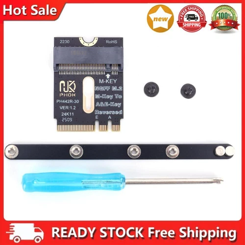 NGFF A+E-Key Male To NVME M-key Female Extension PCI-E 4.0 Adapter with Bracket