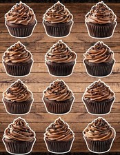 Chocolate Cupcake Die Cut Vinyl Stickers Set Scrapbooking Laptop WaterBottle