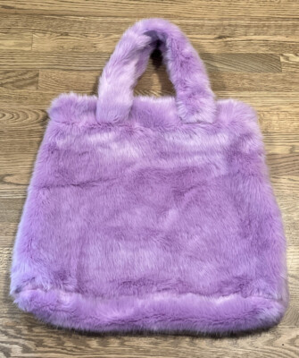 Landlord Lavender Purple Faux Fur Oversized Tote Bag