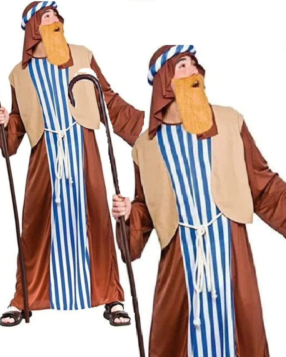 Adultos Hombres José Traje Navidad Pastor Bíblico Vestido Elegante Disfraz