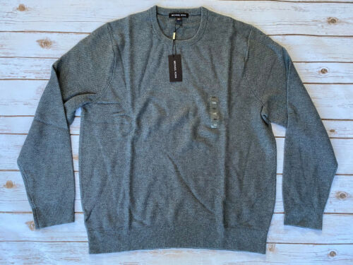 MICHAEL KORS KNIT CREWNECK SWEATER ASH MELANGE GREY MENS XXL 2XL $125