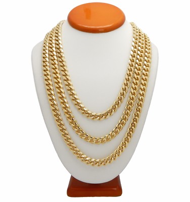 MIAMI CUBAN LINK CHAIN BOX CLASP NECKLACE 14K GOLD PLATED 8'' 24'' 26'' 30'' 